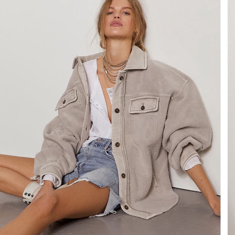 NWT Free People Ruby Jacket- Stone